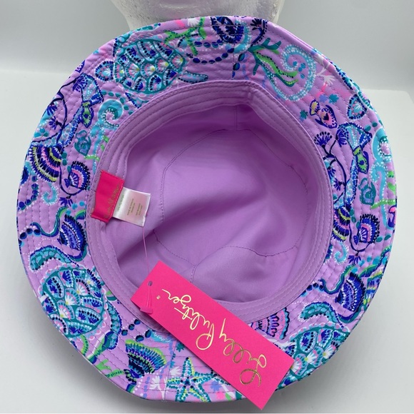 NEW! Women’s Lilly Pulitzer Lilac Freesia ‘Mermaid For You’ Bucket Hat OS W/Tags main image 6